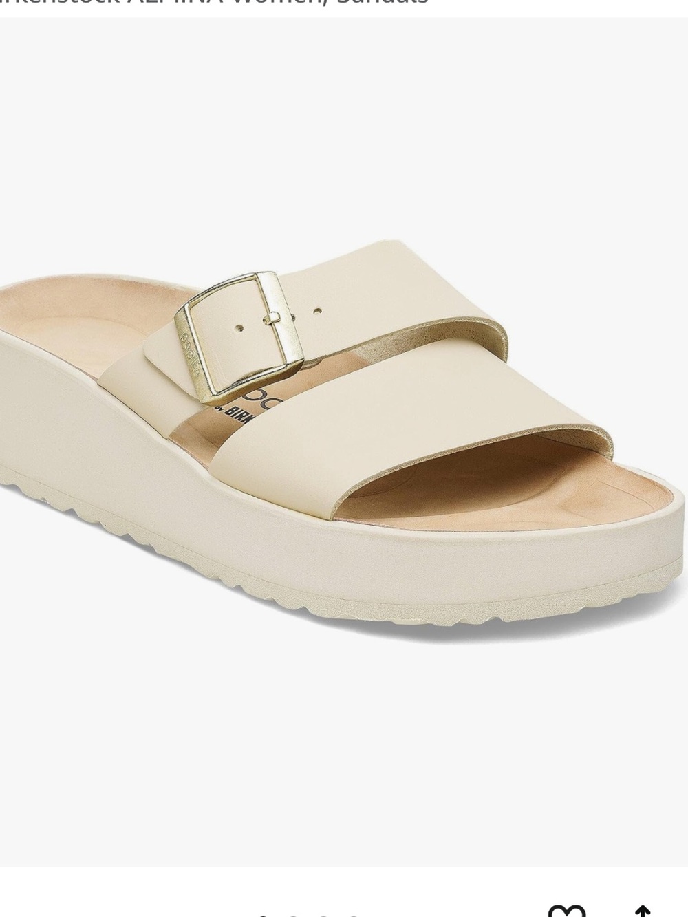 Birkenstock Almina Women’s Cream Platform Slide Sandals